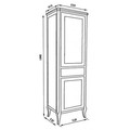 AM-PM 5 O'Clock - Высокий шкаф в ванную комнату, белый песок, патинирование
